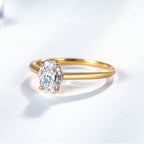 Lumière Ovale Moissanite Solitaire Ring – yellow gold option