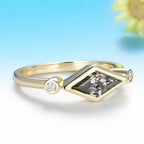 Nocturne Rhombus Moissanite Ring – yellow gold option