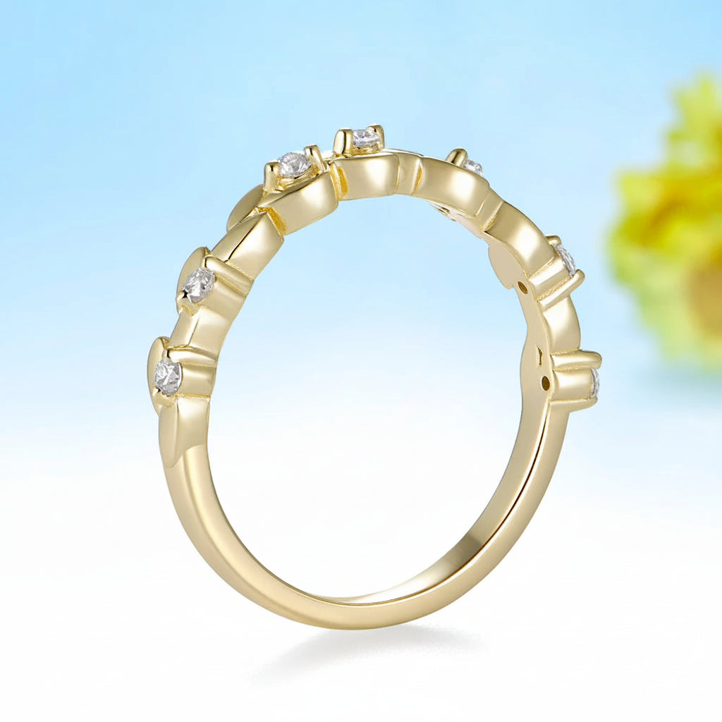 Blé d'Or Lab Diamond Wheat Band Ring – rose gold option