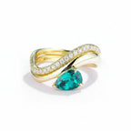 Verdure Émeraude Moissanite Ring – lab-grown emerald and moissanite ring in solid gold by Lunara