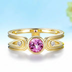 Éclat Rose Pink Sapphire Diamond Ring – yellow gold variant