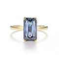 Croisé Bleu Moissanite Ring – blue moissanite crossover ring in solid gold by Lunara