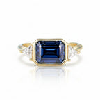 Brume Grise Moissanite Emerald Ring – grey moissanite emerald cut in solid gold by Lunara