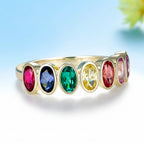 Arc-en-Ciel Rainbow Sapphire Ring – worn on hand