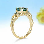 Vague Ovale 2CT Cyan Moissanite Ring
