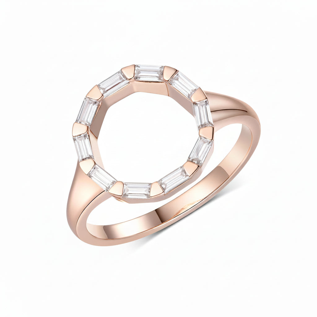 Cercle Étoilé 1CTW Moissanite Band Ring – top view of band