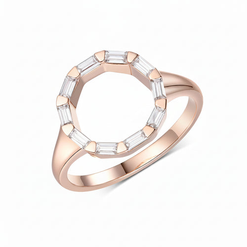 Cercle Étoilé 1CTW Moissanite Band Ring – top view of band