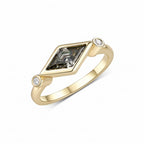 Nocturne Rhombus Moissanite Ring – top view of rhombus geometric stone