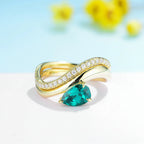 Verdure Émeraude Moissanite Ring – white gold option