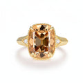 Coussin Champagne 7CT OMC Moissanite Ring – 7CT champagne old mine cut moissanite in solid gold by Lunara