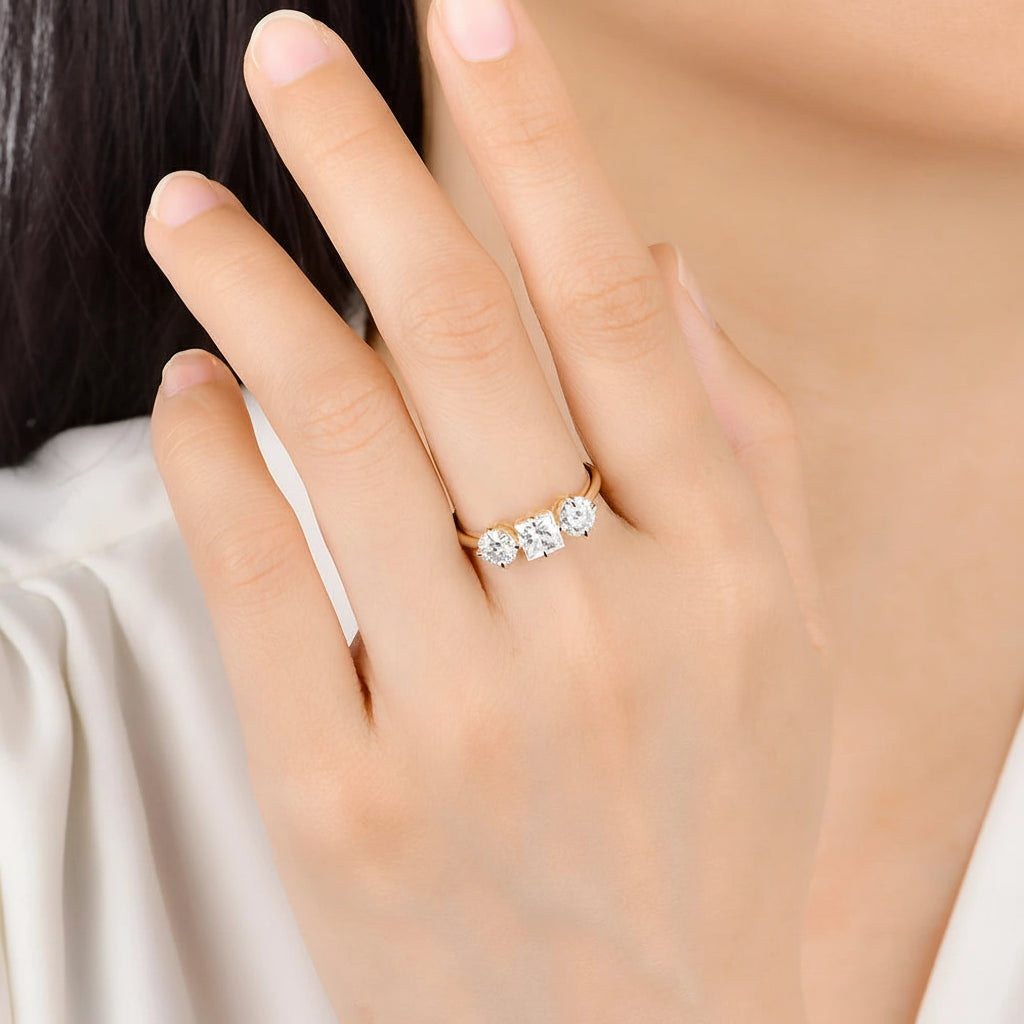 Princesse Band 1.8CTW Moissanite Ring – yellow gold option