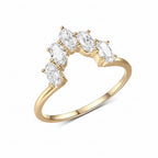 Aurore Oval Moissanite Ring – top view of oval stone