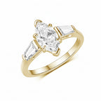 Marquise Éclat 1CT Moissanite Ring – top view of marquise stone