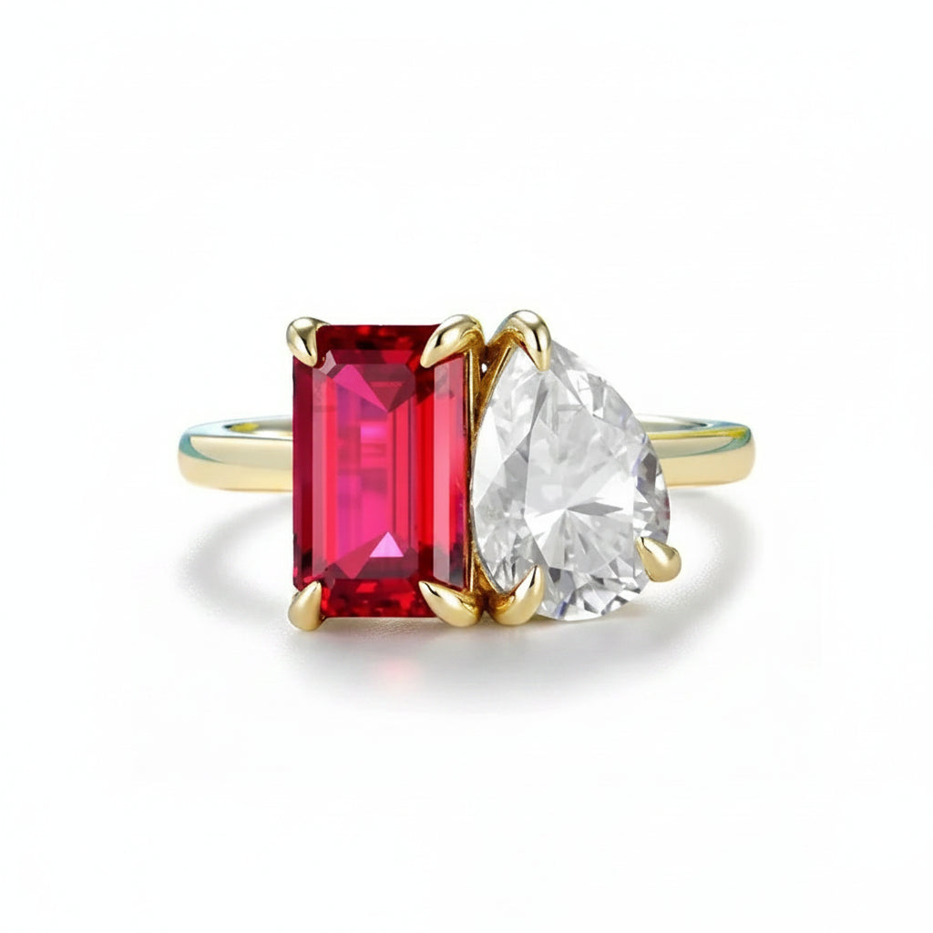 Passion Rouge 5.5CTW Ruby Moissanite Ring