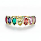 Arc-en-Ciel 2.1CTW Rainbow Sapphire Ring – multicolour lab sapphire ring in solid gold by Lunara