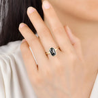 Velours Gris Cushion Moissanite Ring – white gold setting
