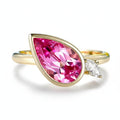 Poire Rose 3.5CT Pink Sapphire Moissanite Ring