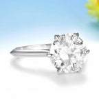 Sakura Moissanite Bloom Ring – worn on hand