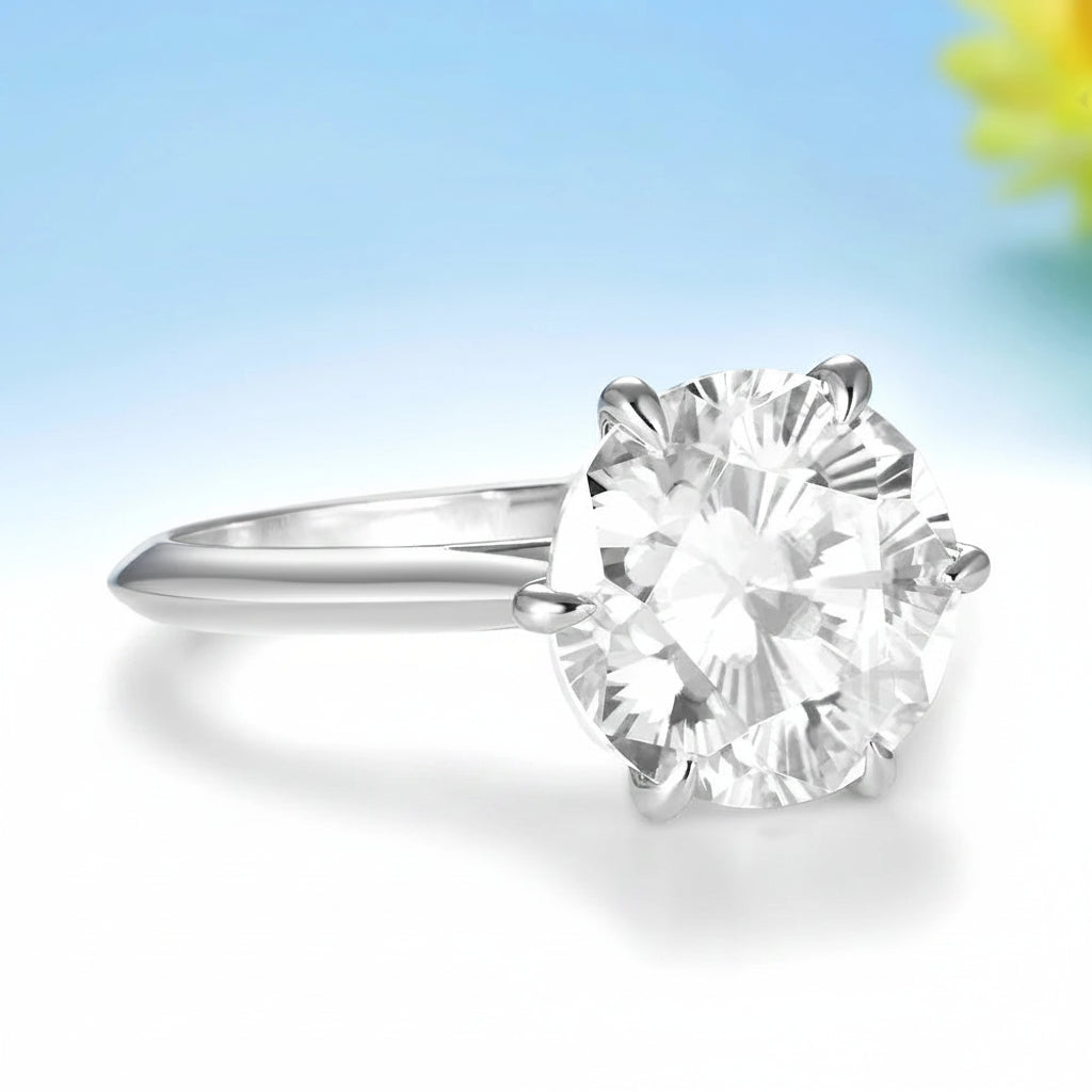 Sakura Moissanite Bloom Ring – worn on hand