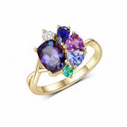 Mystique Alexandrite Cushion Ring – green tone by daylight