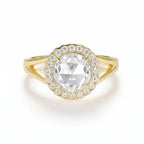 Vintage Rose Moissanite Ring – vintage-style rose moissanite ring in solid gold by Lunara