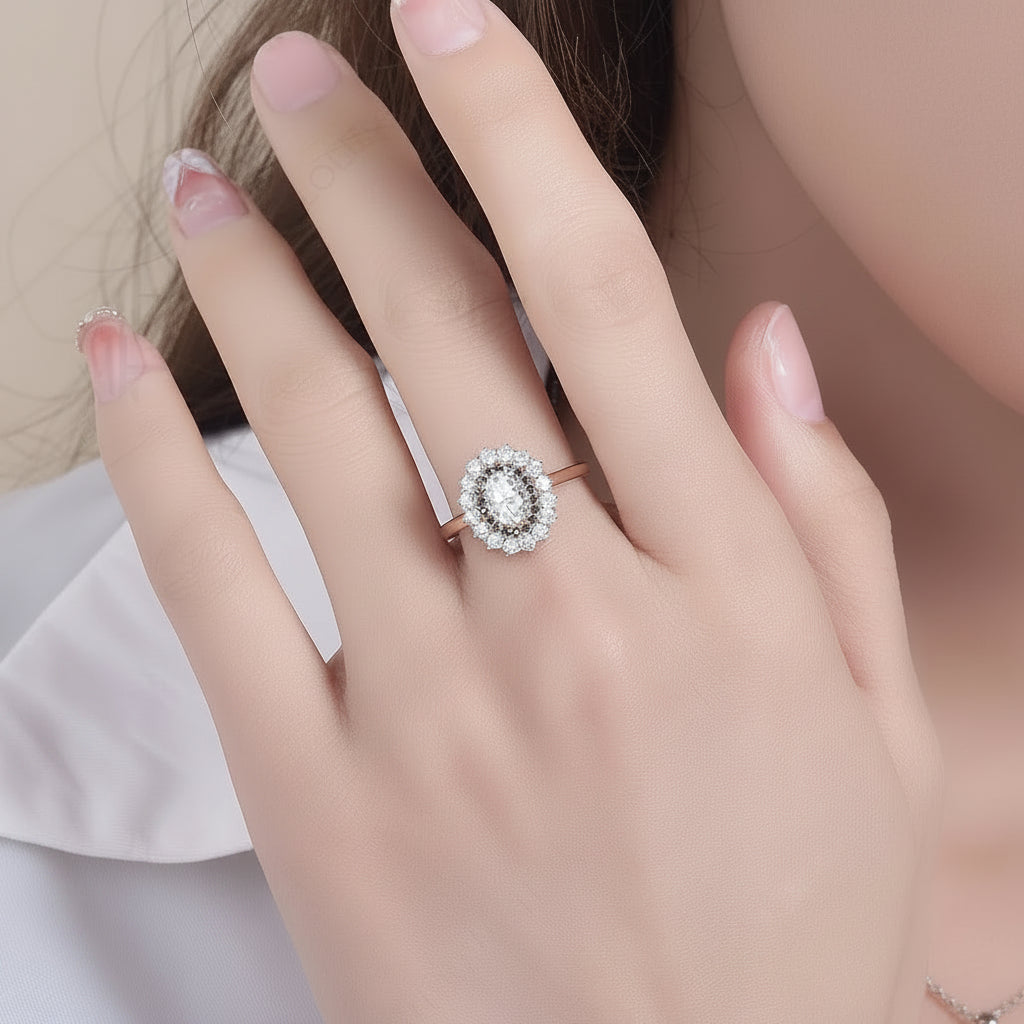 Dualité Moissanite Contrast Ring – side profile detail
