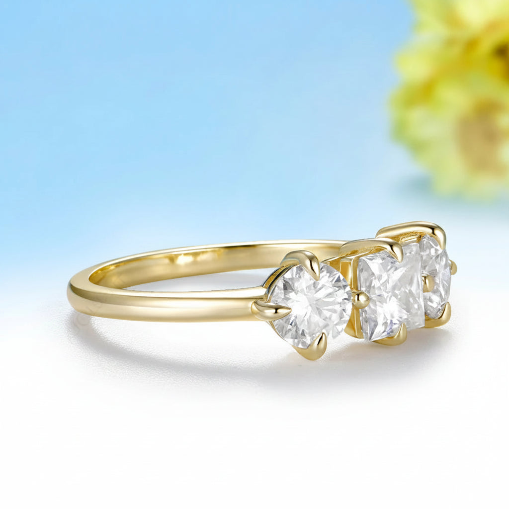 Princesse Band 1.8CTW Moissanite Ring – rose gold setting