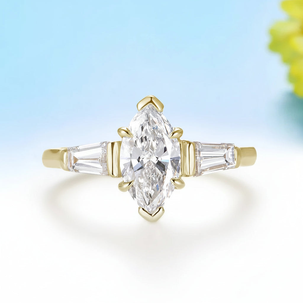 Marquise Éclat 1CT Moissanite Ring – rose gold variant