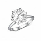Sakura Moissanite Bloom Ring – top view of sakura cut petal facets