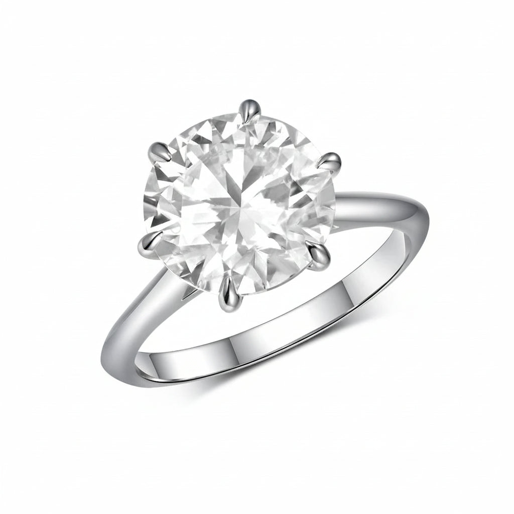 Sakura Moissanite Bloom Ring – top view of sakura cut petal facets