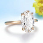 Opale Oval Moissanite Ring – worn on hand