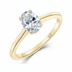 Lumière Ovale Moissanite Solitaire Ring – top view of oval stone