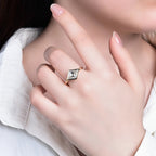 Éclat Rhombus Moissanite Ring – close-up of rhombus facets