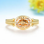 Ovale Champagne 2CT Moissanite Ring