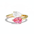 Aurore Padparadscha Moissanite Ring – padparadscha sapphire moissanite ring in solid gold by Lunara