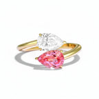 Aurore Padparadscha Moissanite Ring – padparadscha sapphire moissanite ring in solid gold by Lunara