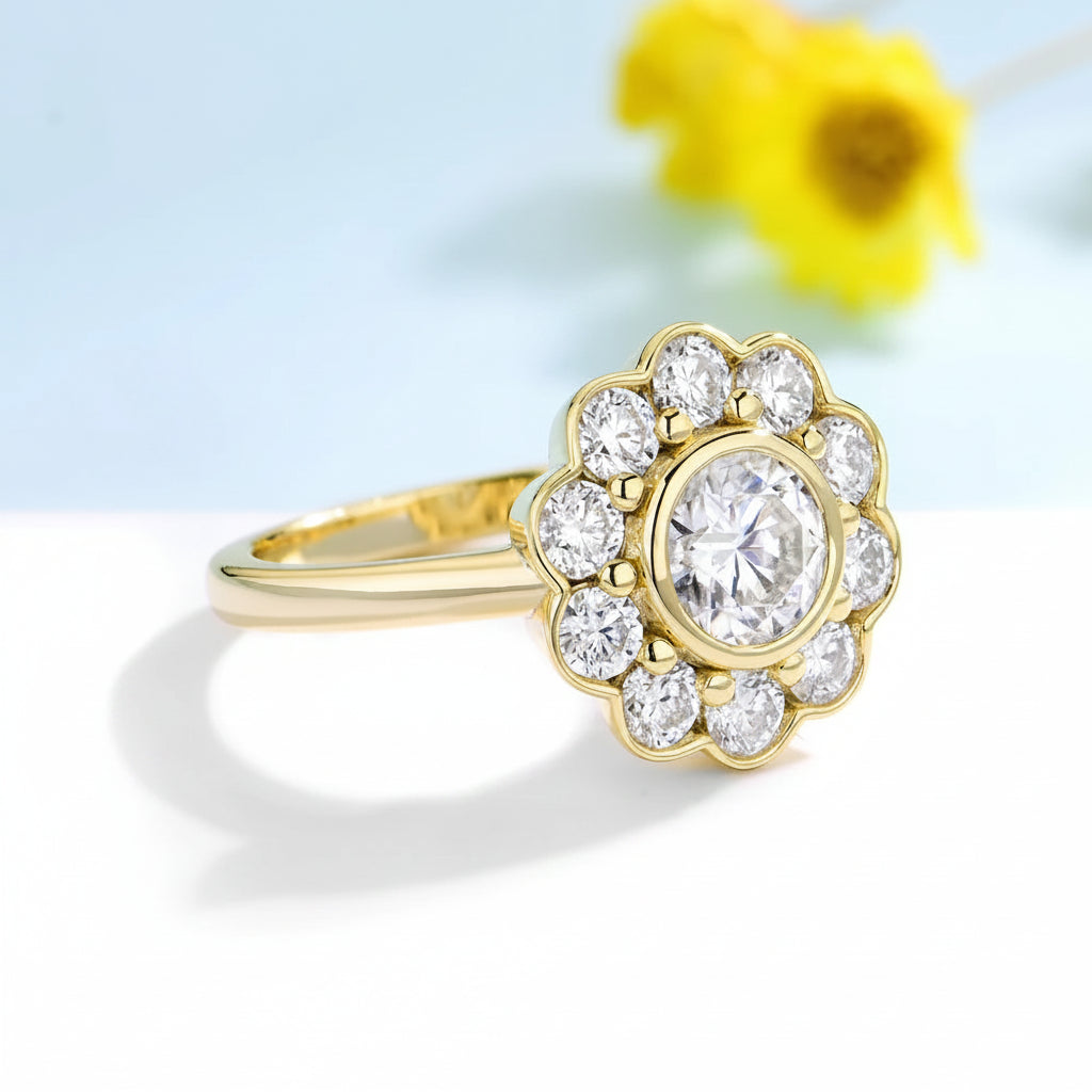 Éclat Solitaire Moissanite Ring – white gold setting