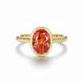 Soleil Orange Sapphire Ring – vivid orange lab sapphire ring in solid gold by Lunara
