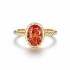 Soleil Orange Sapphire Ring – vivid orange lab sapphire ring in solid gold by Lunara
