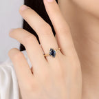 Olive Bleu Moissanite Ring – white gold setting close-up