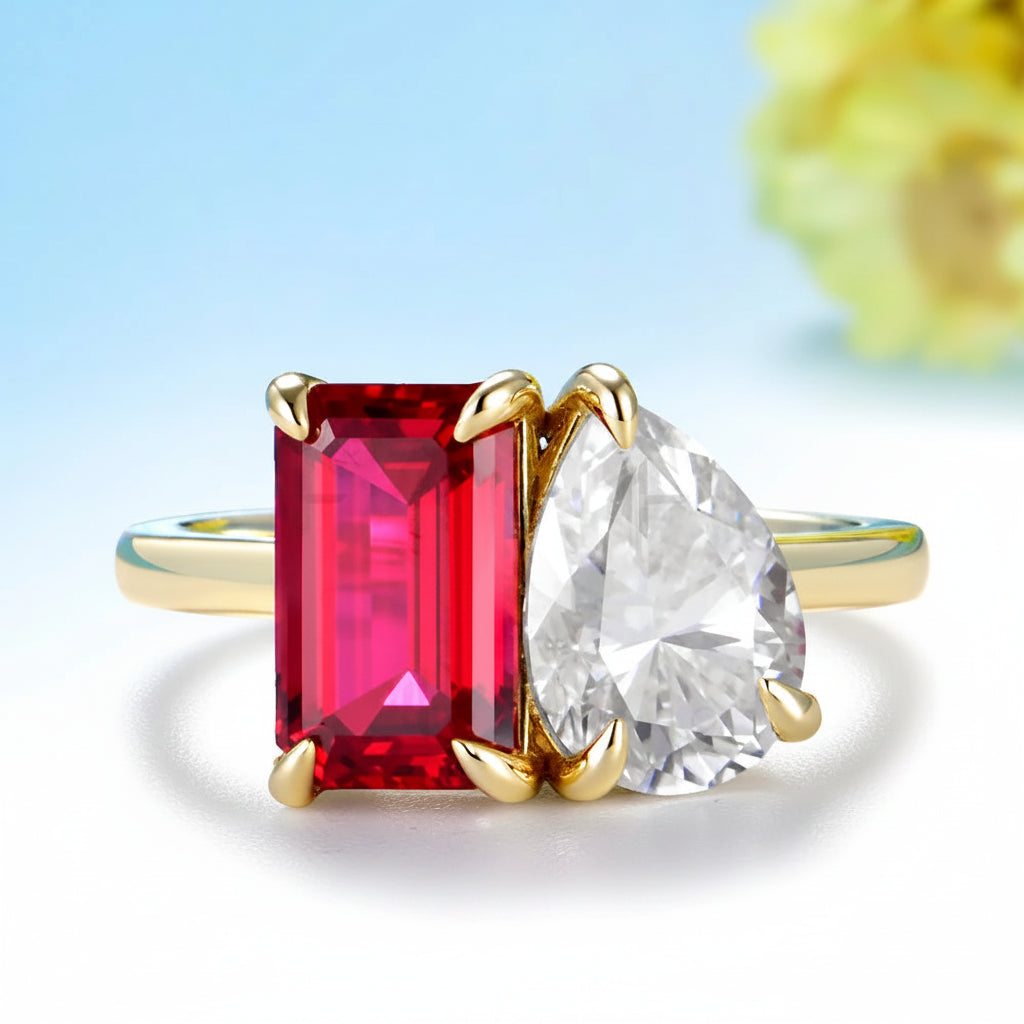 Passion Rouge 5.5CTW Ruby Moissanite Ring