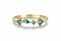 Aquarelle Cyan Moissanite Band Ring – asscher cut cyan moissanite band in solid gold by Lunara