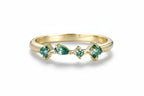 Aquarelle Cyan Moissanite Band Ring – asscher cut cyan moissanite band in solid gold by Lunara