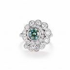 Vague Cyan Moissanite Spiral Ring – cyan moissanite spiral in solid gold by Lunara