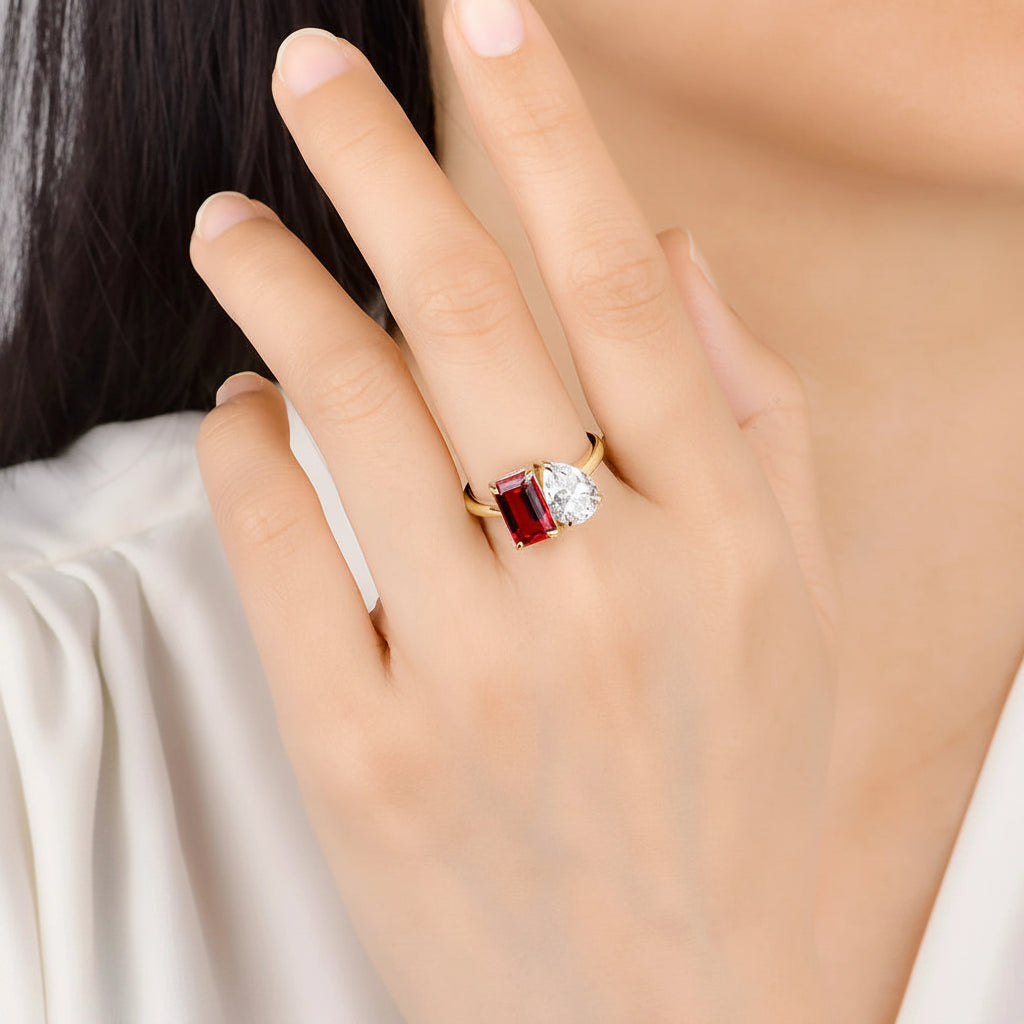 Passion Rouge 5.5CTW Ruby Moissanite Ring