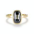 Velours Gris Cushion Moissanite Ring – grey old mine cut cushion moissanite in solid gold by Lunara