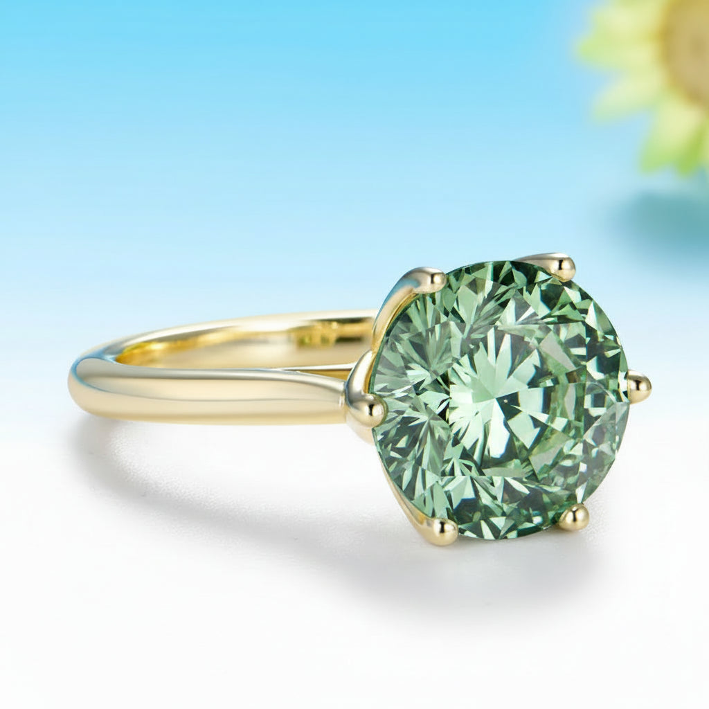 Jubilé Cyan Moissanite Ring – white gold option