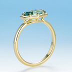 Hexagone Cyan 2CT Moissanite Ring