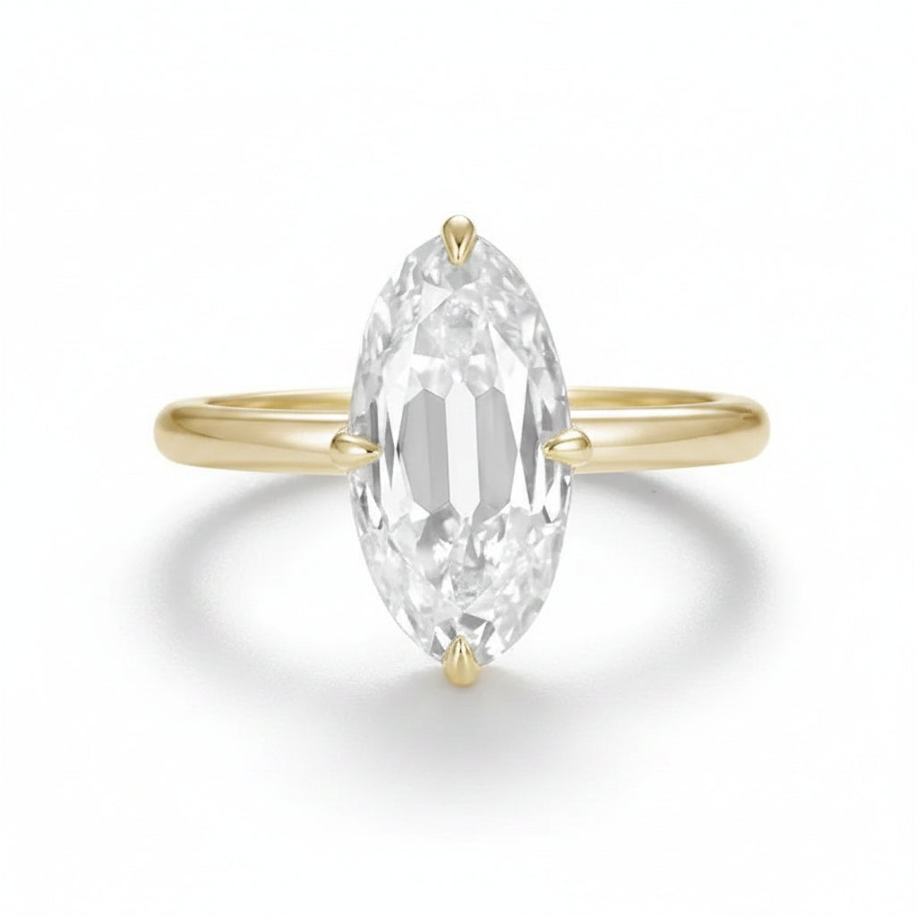 Ovale OMC 4CT Moissanite Ring – 4CT oval old mine cut moissanite in solid gold by Lunara