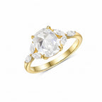 Coussin Rose Cut Moissanite Ring – yellow gold setting